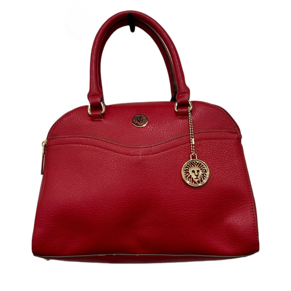 Anne Klein Signature Red Dome Satchel Double Handles